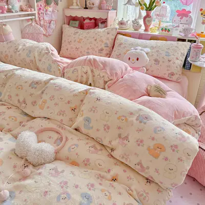 Grade A Milk Velvet Thickened Four-Piece Bedding Set - 8