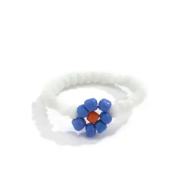 Bohemian Colourful Flower Woven Bead Ring - 9