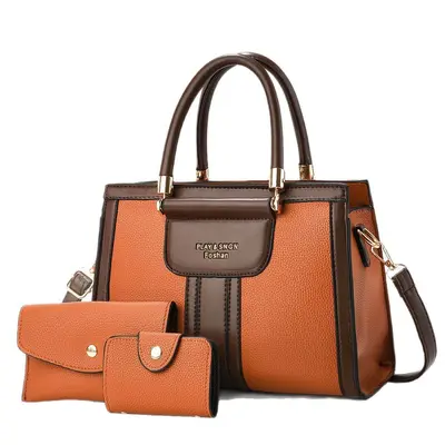 Three-Piece Women's Bag Set with Large-Capacity Diaper Bag and Crossbody Bag - 5