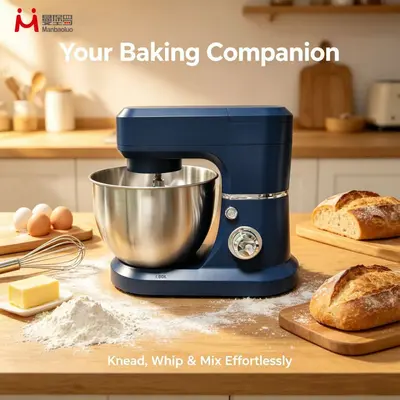8L stand mixer with dough hook and whip attachment - 1