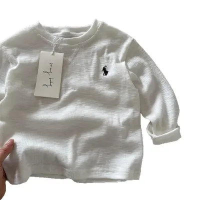 Kinder-Langarm-T-Shirt, Herbst, einfarbig