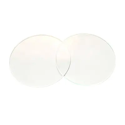Manufacturer ultra white flashlight glass lens laser CNC cut tempered glass lens high transparent round glass