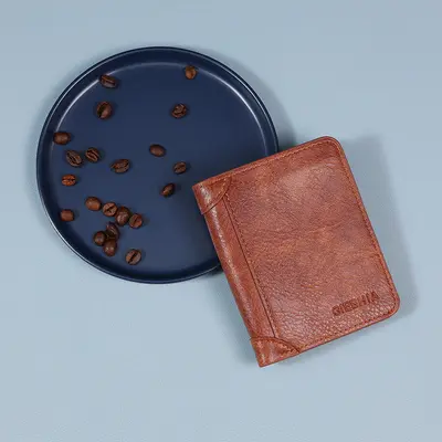 Men's Retro PU Short Wallet with Card Slots and Coin Pocket - 3