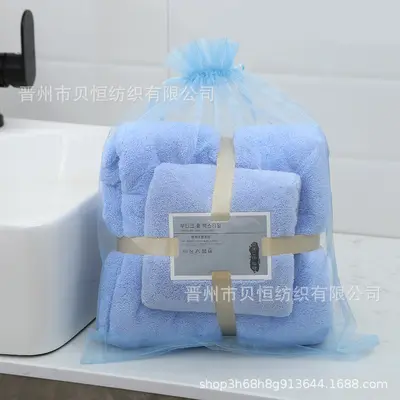 Комплект из двух полотенец из кораллового флиса, впитывающие, разноцветные - 7