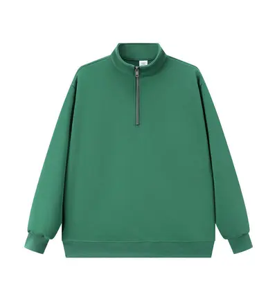320 g dik yaka yarım fermuarlı sweatshirt, bol kesim, unisex - 8