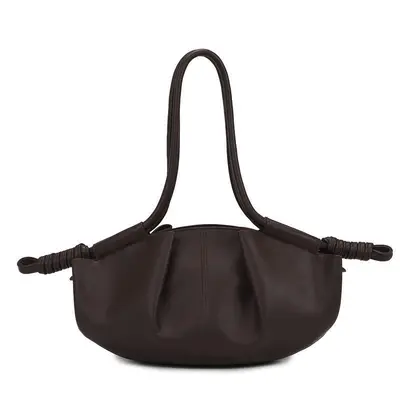 Women's Single-Shoulder Bag, Soft Leather Cloud-Shaped Crossbody Bag - 10