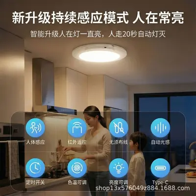 Wireless Magnetic Infrared Motion Sensor Hallway Ceiling Light