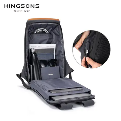 Jinsheng Anti-Theft USB Backpack, Dark Grey, Lightweight - 3
