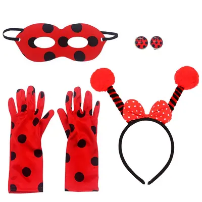 Seven-Spot Ladybug Accessory Set, Polka Dot Halloween Cosplay Costume Accessories