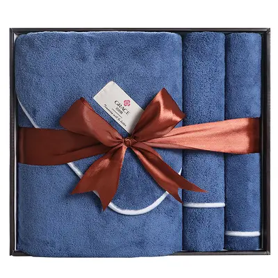 Jialiya bath towel gift set, 3 pieces, embroidered logo - 6