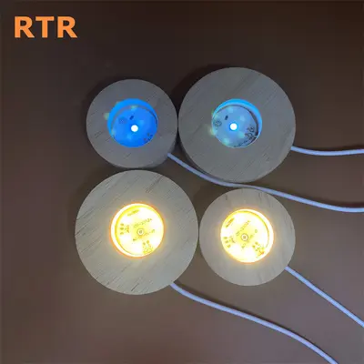 LED Lamba Tabanı DIY Fiş Gece Işığı Kristal Küre Aromaterapi Parfüm Seyyar Satış Işığı Yuvarlak Katı Ahşap Parlayan Taban