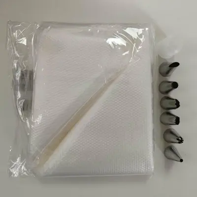 Pasta Süsleme Sıkma Torbası Seti, 20 Parça, Tek Kullanımlık Uç - 9