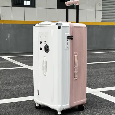 Foreign trade export super large capacity five-wheel antibacterial material suitcase, lockable coded cabin size luggage - 13