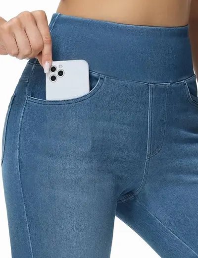 High-Waist Slim Fit Women's Skinny Jeans, Stretch, Four Pockets - 9