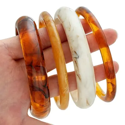 Sınır Ötesi Avrupa Amerika Amazon Yeni Model Bileklik Moda Kişisel Minimalist Tarzı Şeffaf Mermer Desen Vintage Bilezik
