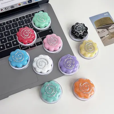 Magnetic phone stand, sequin design, rotating and retractable