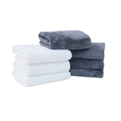 Mercan fleece havlu seti, 6 parça, 50x100 cm