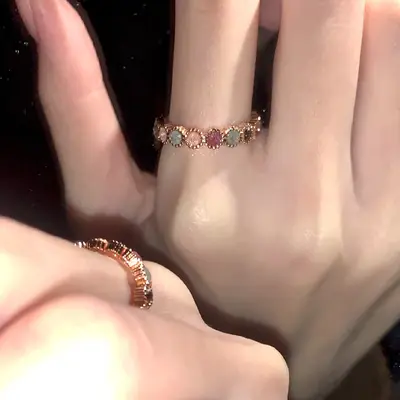 Turmalin Regenbogen Ring, verstellbar - 3