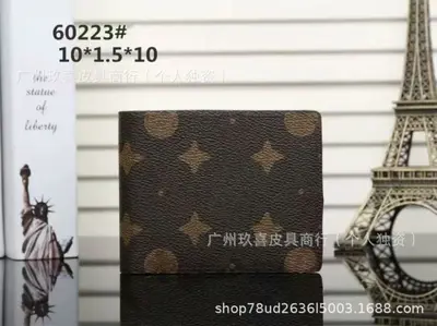 Erkek Kısa Cüzdan PU Deri İki Katlı Çok Kartlıklı Para Klipsi 60223 - 6