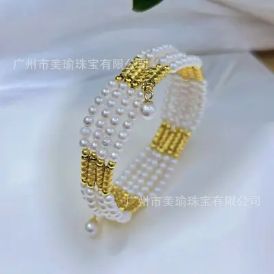 Magnetische Naturperlen-Pullover-Kette lange Halskette