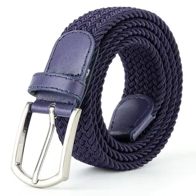 Herren Elastik-Geflechtgürtel, lochfrei, lässiger Canvasgürtel - 9