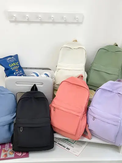 Damen-Alltagsrucksack in Einfarbig, Großes Fassungsvermögen, für Schule und Reise
