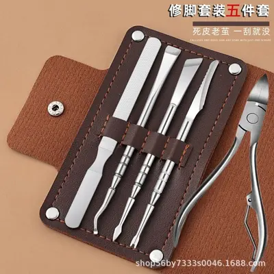 Factory Direct Sale Professional Pedicure Knife Foot Grinding Tool Dead Skin Remover Fork Callus Pedicure Home Nail Groove Scraper Set