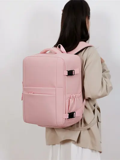 Large Capacity Backpack with Separate Shoe Compartment and Expandable Design - 4