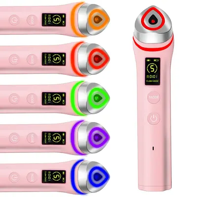 Grenzüberschreitendes Neuprodukct 5-Farben LED-Einführungsgerät mit Vibration, EMS-Mikrostrom-Massagegerät, Rot-Blaues Licht Wasserlicht Porenreinigungsgerät - 6