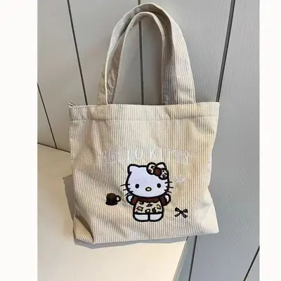 Neue Original KT Katzen Cord Handtasche Kosmetiktasche mit gehobener Optik Mini vielseitig große Kapazität Wasser- und Creme Aufbewahrungstasche Tragbar - 4