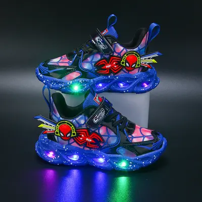 Light-Up Kids' Sneakers, Waterproof Leather Upper, Soft Sole - 7