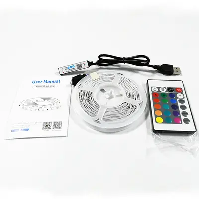 Music-synchronized color-changing LED light strip for e-sports atmosphere, self-adhesive low-voltage 5V Bluetooth smart RGB light strip set. - 7