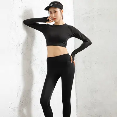 Damen-Yogaset mit Po-Effekt, schnelltrocknend, Lycra-Stoff