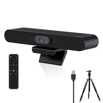 4K Ultra HD Voice Video Conference Camera with Remote Control AI Face Tracking Free Driver Computer Conference Camera