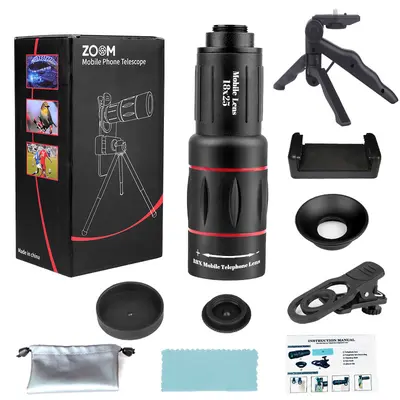 Sınır ötesi toptan 18X 28X 36X cep telefonu harici telefoto lens yüksek çözünürlüklü monoküler teleskop konser fotoğrafçılığı - 12