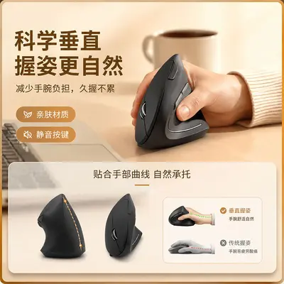 垂直人体工学无线蓝牙鼠标 静音护腕电竞便捷办公舒适握感鼠标
