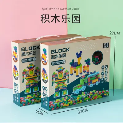 128 Parça Büyük Boy Plastik Yapı Blokları, Çocuklar İçin - 1
