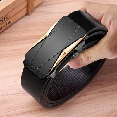 [Popüler e-ticaret ürünü] Erkek kemeri hakiki deri dişsiz otomatik tokalı inek derisi kemer erkek iş rahat trendyy pantolon kemeri - 13