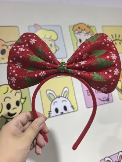 Christmas Bow Glitter Fabric Headband for Party