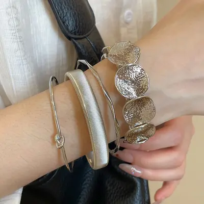 Silver bracelet rhinestone minimalist fashion women's jewelry