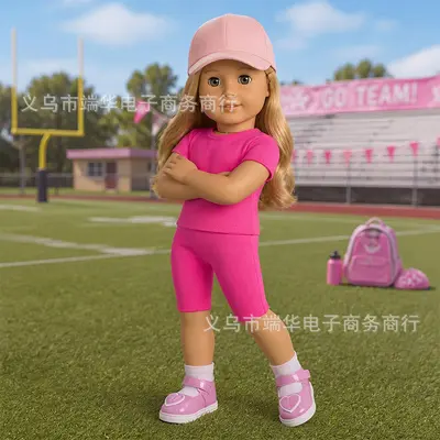 18 inch American Girl Doll Baseball Set 16 inch Realistic Doll Baseball Cap Cross-border Hot-selling Doll Clothing Accessories