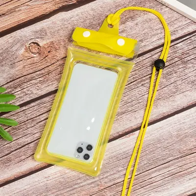 Three-Layer Waterproof Phone Bag with Air Cushion for Swimming and Rafting, Velcro Seal, T - 13