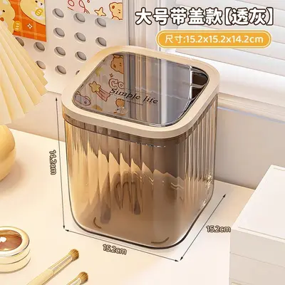 Desktop storage box, cosmetics, transparent with lid - 8