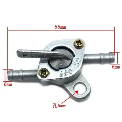 Go-Kart ATV Motorcycle Fuel Tap, Single Inlet and Outlet Petrol Valve