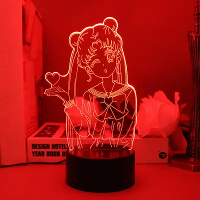 Sailor Moon Tsukino Usagi 3D Night Light Gift for Girls - 7