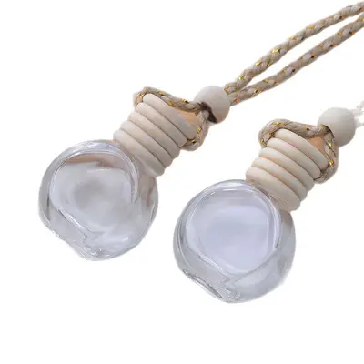 Round Car Perfume Bottle, Empty Essential Oil Pendant Bottle - 5