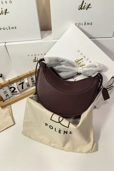 Polene Tonca Ay Hilal Çanta, Gerçek Deri Koltukaltı Çapraz Askılı Kadın İş Çantası - 11