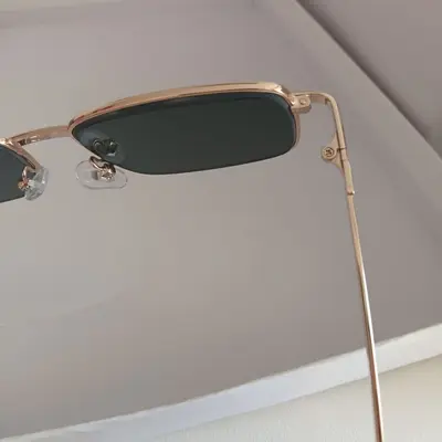 Rhinestone Temple Sunglasses with Flat Crystal Glass Lenses, Non-Prescription - 5
