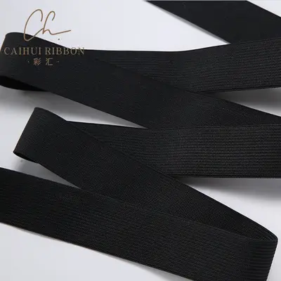 Siyah Beyaz Örme Elastik Lastik Şerit, 0,3 cm-20 cm Dikiş Malzemesi - 4