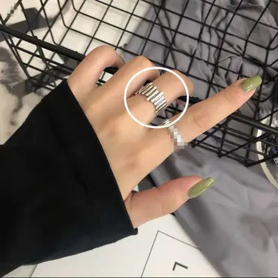 925 sterling silver women's ring, open design with roman numerals - 9